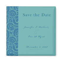 Blue Swirl Save the Date magnets by DynamicDesign Blue Swirl Save the Date magnets