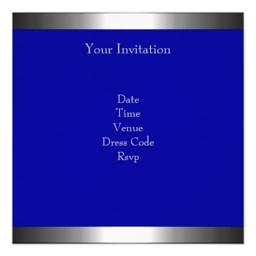 Blue Swirl Silver Trim 29th Birthday Party Personalized Invite