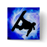 Blue Swirl Snowstorm Pinback Button