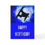 Blue Swirl Snowstorm Greeting Card