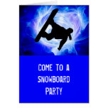 Blue Swirl Snowstorm Greeting Cards