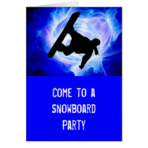 Blue Swirl Snowstorm Greeting Cards