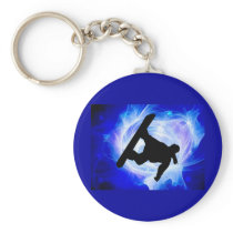 Blue Swirl Snowstorm Keychain