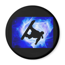 Blue Swirl Snowstorm Fridge Magnets