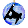 Blue Swirl Snowstorm Christmas Ornament