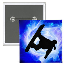 Blue Swirl Snowstorm Pinback Button
