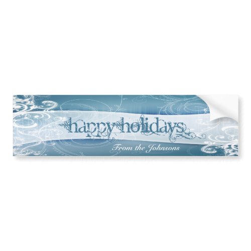 Blue Swirl Wine Label Sticker bumpersticker