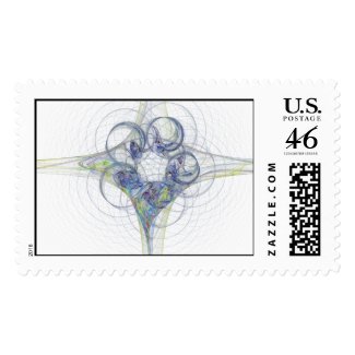Blue Swirling Bud Postage zazzle_stamp
