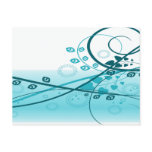 Blue Swirling Vines Post Card