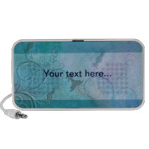 Blue swirls and flowers speakers