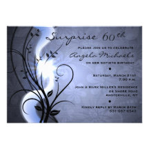 Blue Swirls Birthday Party Invitation