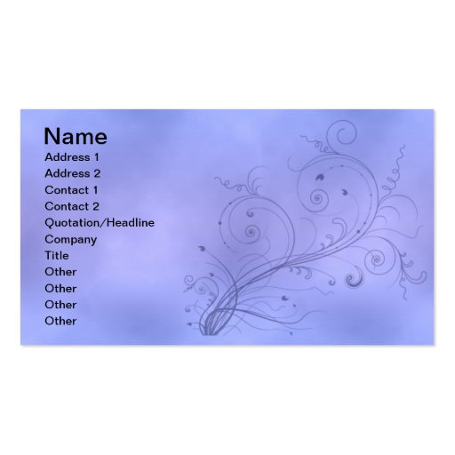 Blue Swirls Business Card Templates (front side)