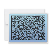 Blue Swirls Maze invitations
