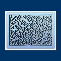 Blue Swirls Maze postcards