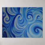 blue swirls poster