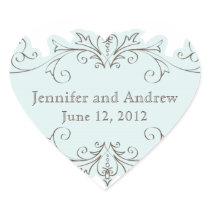 Blue Swirls Wedding Favor Stickers