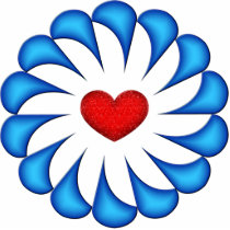 Blue Swirls with Red Heart photo sculptures