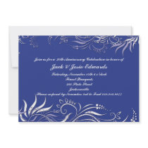 Blue Swirly Anniversary Invitation by kbernzys Blue Swirly Anniversary Invitation