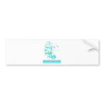 blue swirly bird vector bumper sticker