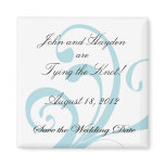 Blue Swirly Save the Wedding Date Magnet