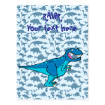 Blue T-rex Post Card