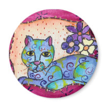 Blue Tabby Cat magnets by BeMusedArt Blue Tabby Cat magnets
