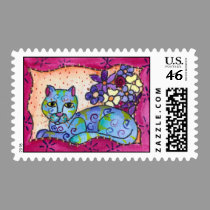 Blue Tabby Cat stamps