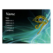 BLUE TALISMAN, IN GREEN TEAL WHITE LIGHT WAVES BUSINESS CARD