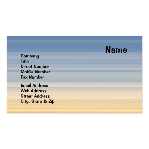 Blue Tan Tones Business Card (front side)