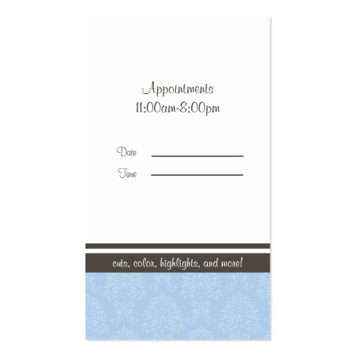 Blue Tapestry Scissors Business Card Templates (back side)