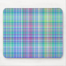 blue tartan pattern mouse pad