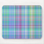 blue tartan pattern mouse pad