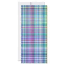 blue tartan pattern rack cards