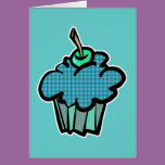 blue tartan plaid cupcake