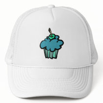 blue tartan plaid cupcake mesh hats