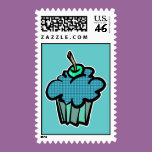 blue tartan plaid cupcake