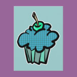 blue tartan plaid cupcake
