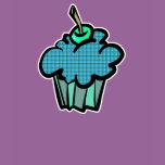 blue tartan plaid cupcake