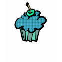 blue tartan plaid cupcake t-shirts