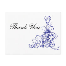 Blue Tattoo Floral Burst Post Card