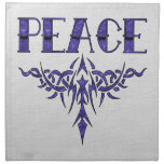 Blue Tattoo Peace Art Cloth Napkin
