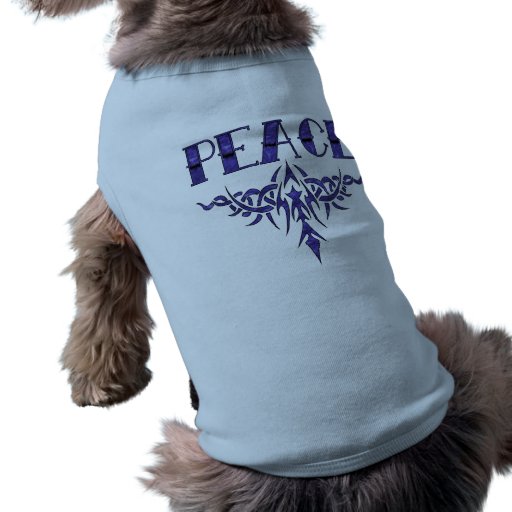 Blue Tattoo Peace Art Doggie T-shirt