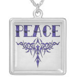 Blue Tattoo Peace Art Pendant