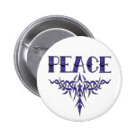 Blue Tattoo Peace Art Pin