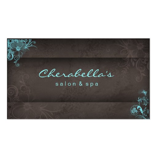 Blue Taupe Salon Spa Floral business card (front side)