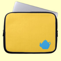 Blue tea pot laptop sleeves
