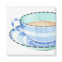 Blue Teacup Magnet