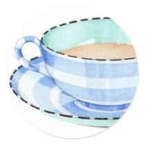 Blue Teacup Sticker