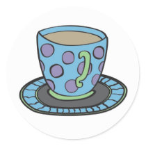Blue Teacup Sticker
