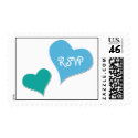 Blue Teal Heart rsvp Stamps stamp